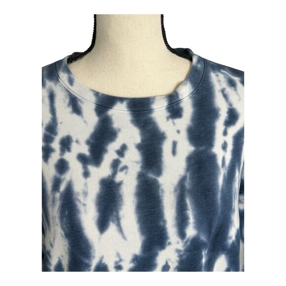 BANANA REPUBLIC Blue & White TIE-DYE Long‎ Sleeve OVERSIZED Sweatshirt Medium - Picture 2 of 13